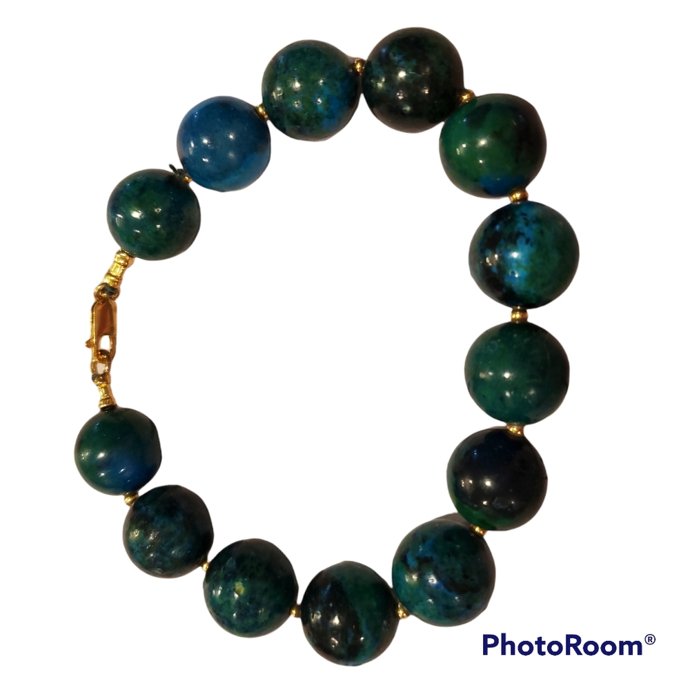 14k Gold Filled Chrysocolla Bracelet